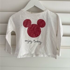 Zara Disney Mickey Mouse Long Sleeve Tee